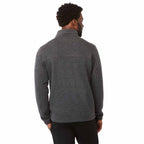 Darnell Eco Knit Full Zip Sweater for Men Embroidery - Heather Dark Charcoal - On Model Back