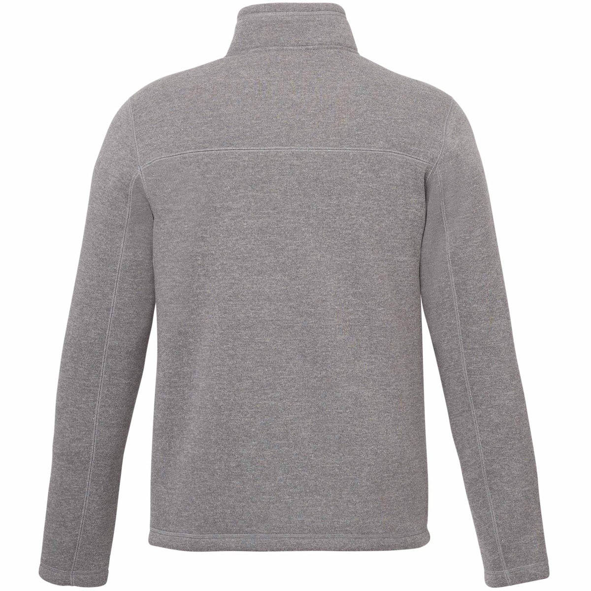 Darnell Eco Knit Full Zip Sweater for Men Embroidery - Medium Heather Grey - Back