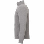 Darnell Eco Knit Full Zip Sweater for Men Embroidery - Medium Heather Grey - Left Side