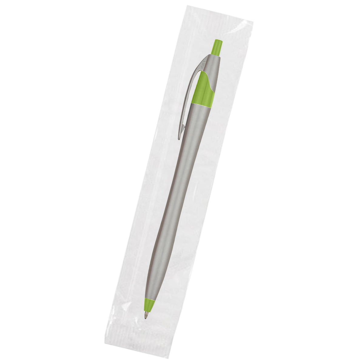 Dart Pen, Custom Printed - Lime Green - Cellobag