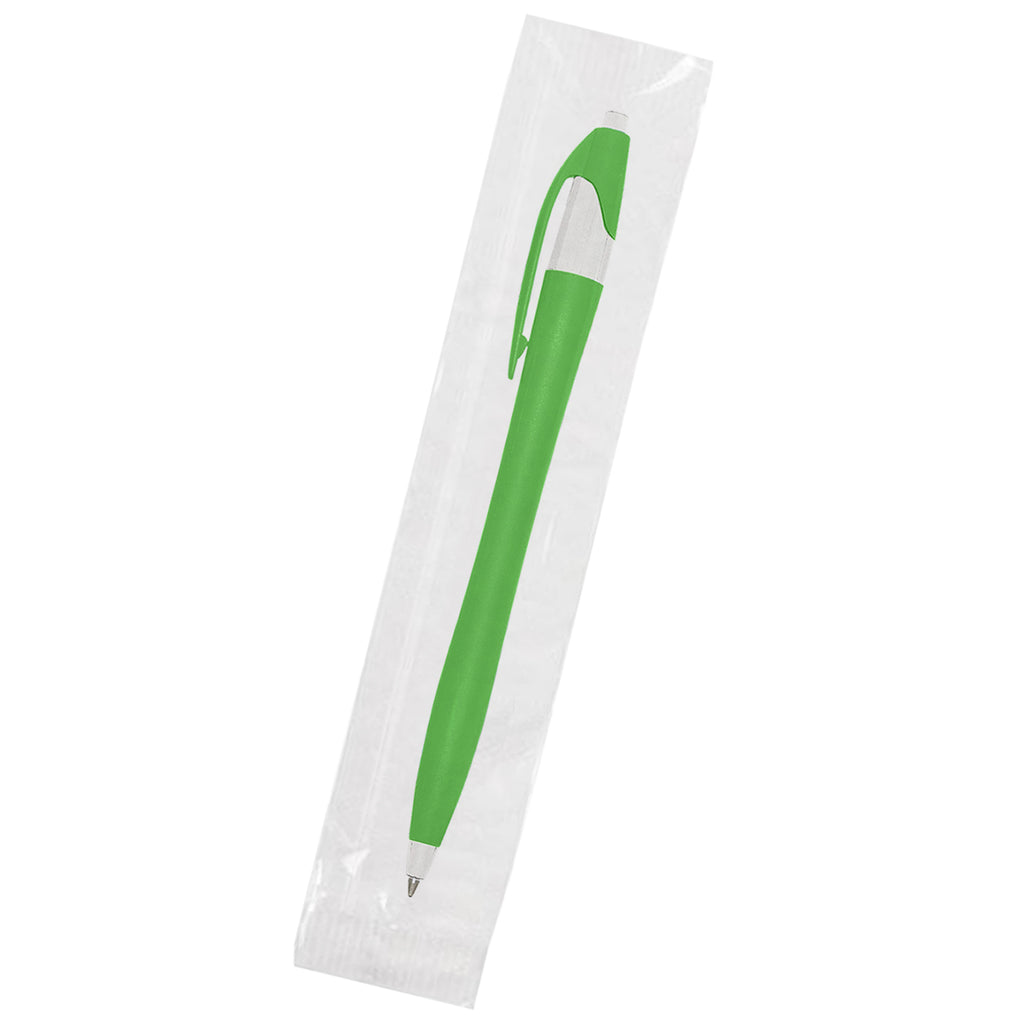 Dart Pen, Custom Printed - White with Black - Cellobag