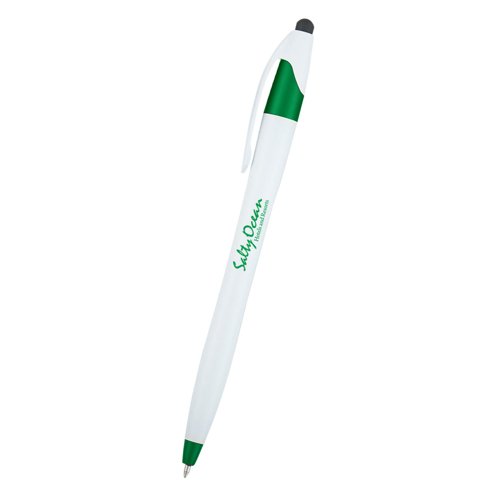 Dart Pen with Stylus - Lime Green - Silk Screen
