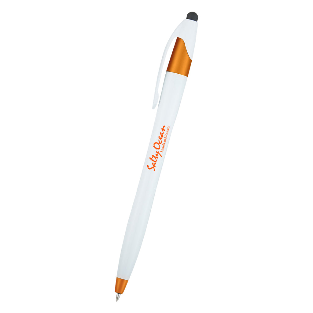 Dart Pen with Stylus - Orange - Silk Screen
