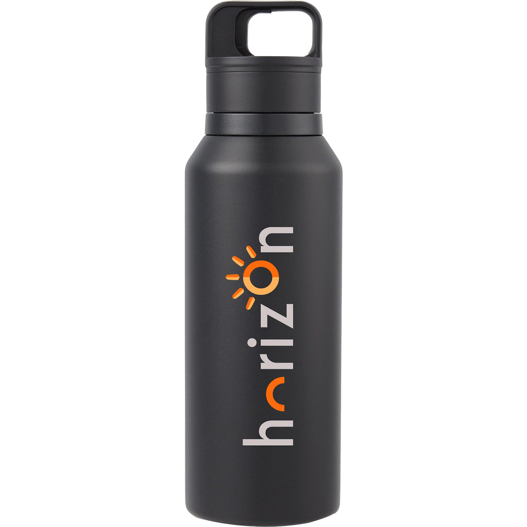 Dawson Insulated Bottle with Trigger Lid, 18 oz Full Color - Black - Front