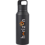 Dawson Insulated Bottle with Trigger Lid, 18 oz Full Color - Black - Front