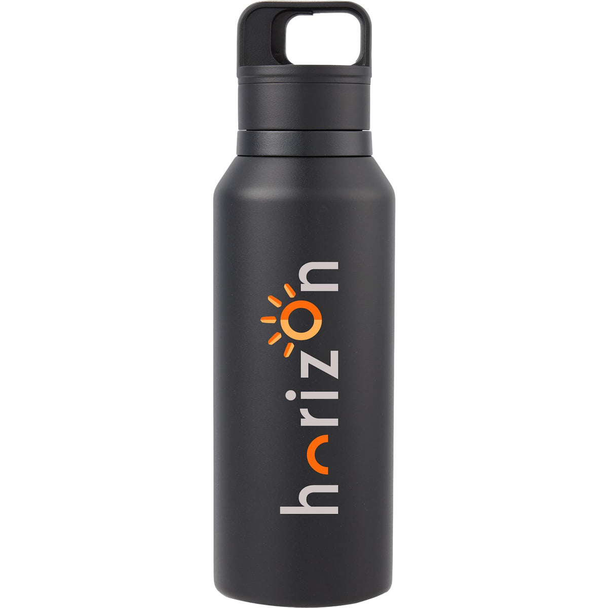 Dawson Insulated Bottle with Trigger Lid, 18 oz Full Color - Black - Front