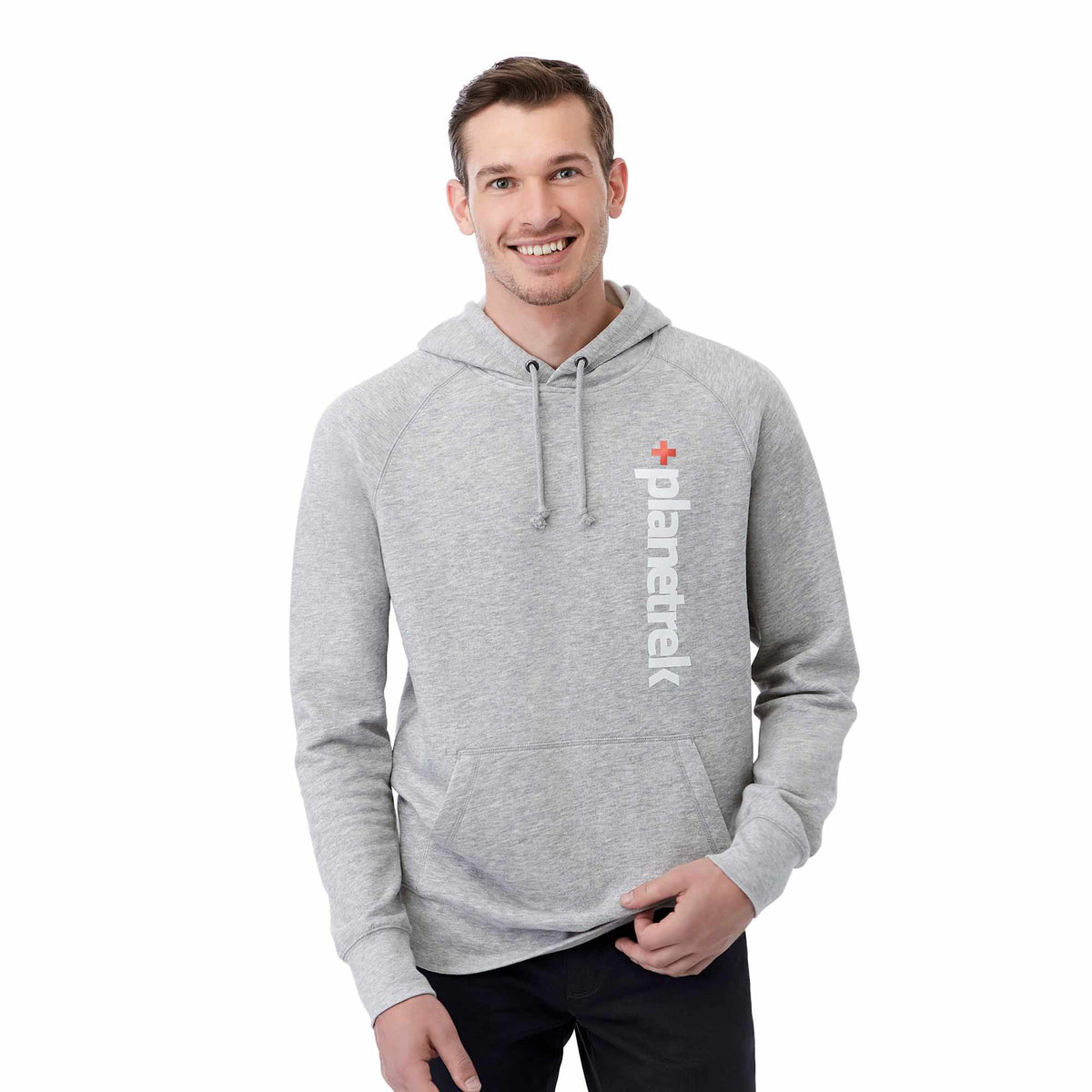Dayton Classic Fleece Hoodie, Unisex Embroidery - Heather Grey Secondary - Front On Model 2