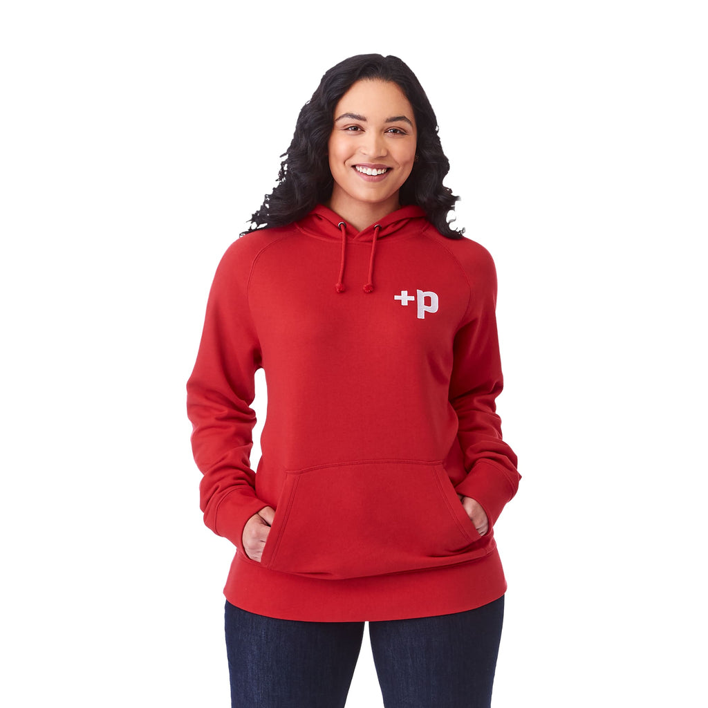 Dayton Classic Fleece Hoodie, Unisex Embroidery - Team Red - Front On Model