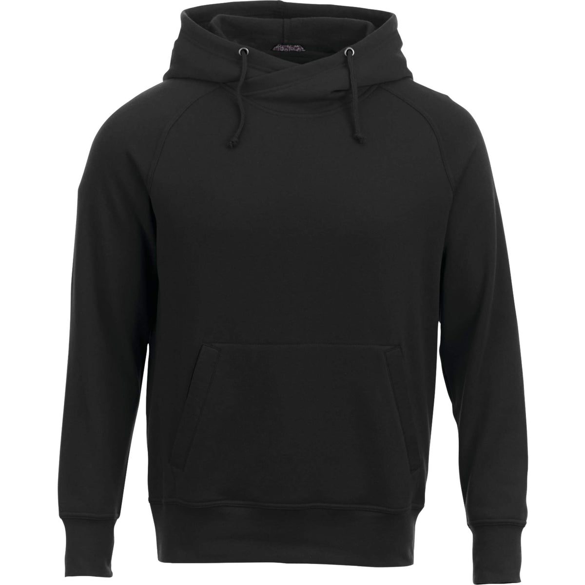 Dayton Crossover Neck Fleece Hoodie for Men Transfer - Black - Back Flat 2
