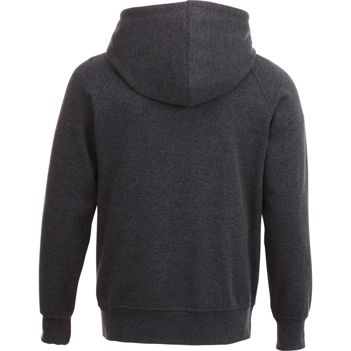 Dayton Crossover Neck Fleece Hoodie for Men Transfer - Heather Dark Charcoal - Back Flat