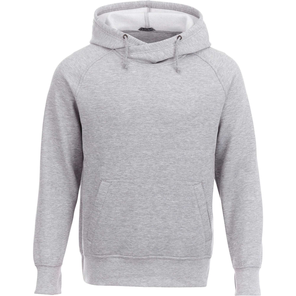 Dayton Crossover Neck Fleece Hoodie for Men Transfer - Heather Grey - Front Flat