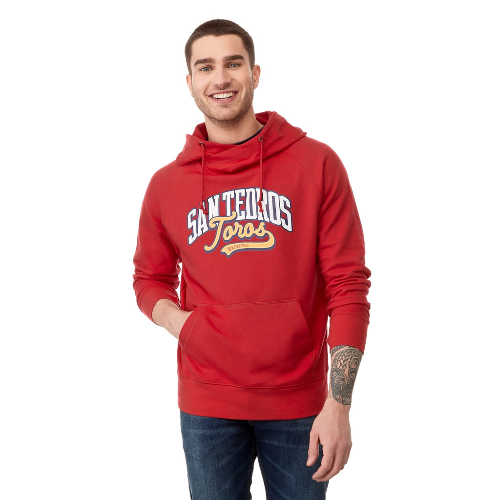 Dayton Crossover Neck Fleece Hoodie for Men Transfer - Team Red - Front On Model 2