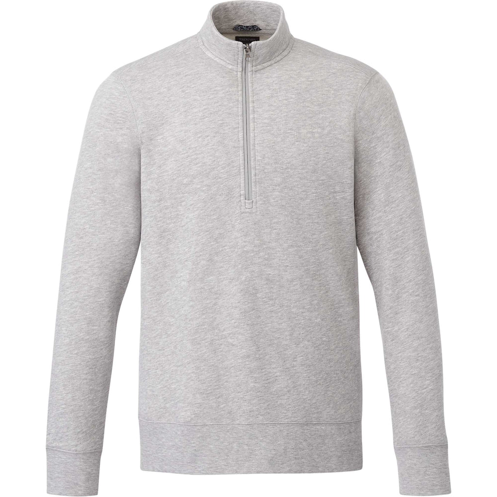 Dayton Fleece Half Zip Pullover for Men Embroidery - Heather Grey Secondary - Front 2