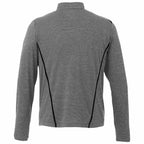 Dege Eco Knit Half Zip with Convertible Collar for Men Embroidery - Heather Charcoal/Black - Back Flat