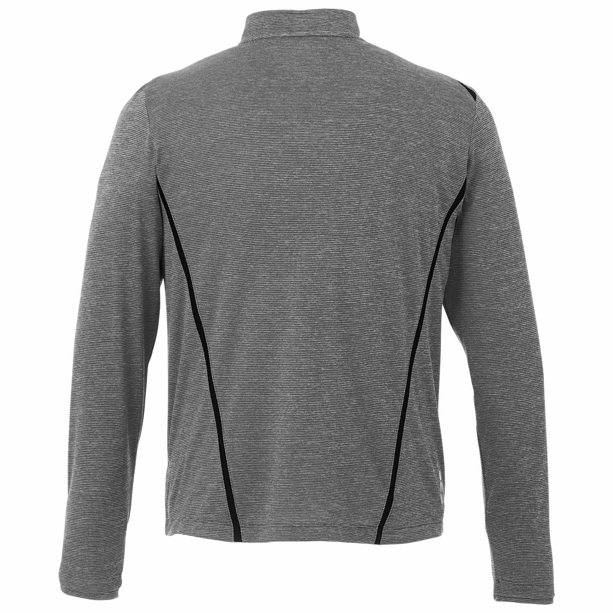 Dege Eco Knit Half Zip with Convertible Collar for Men Embroidery - Heather Charcoal/Black - Back Flat