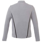 Dege Eco Knit Half Zip with Convertible Collar for Men Embroidery - Heather Grey/Black - Back Flat