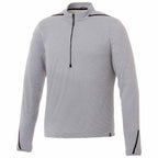 Dege Eco Knit Half Zip with Convertible Collar for Men Transfer - Heather Grey/Black - Front Flat