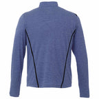 Dege Eco Knit Half Zip with Convertible Collar for Men Transfer - Metro Blue Heather/Black - Back Flat
