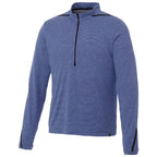 Dege Eco Knit Half Zip with Convertible Collar for Men Transfer - Metro Blue Heather/Black - Front Flat