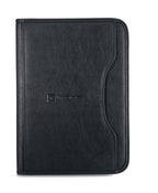 Deluxe Executive Padfolio with Curved Front Pocket Embroidery - Black - View 1