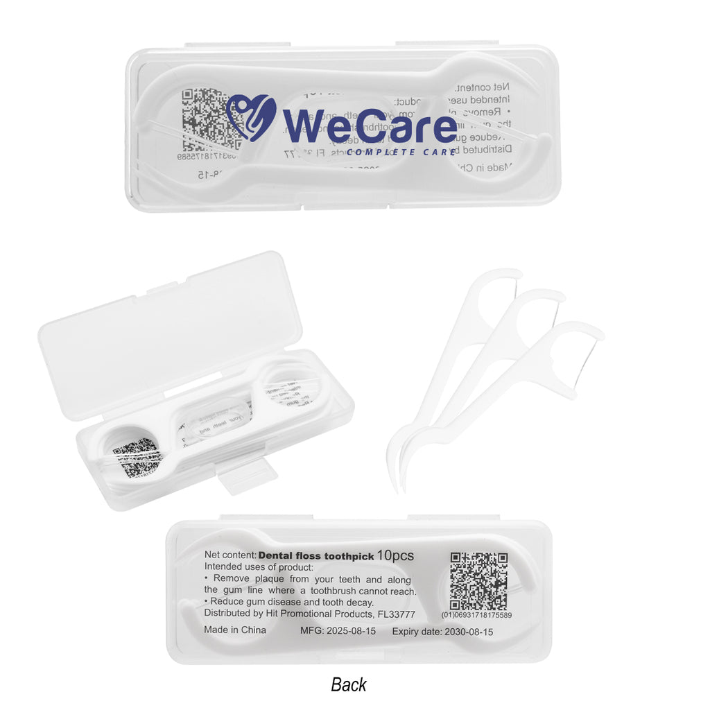 Dental Flosser Pick Kit, 10 Piece - Silk Screen