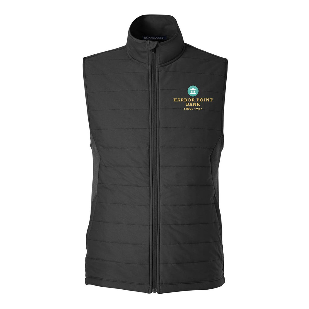 Devon & Jones Men's New Classics® Charleston Hybrid Vest Full Color - Black/ Melange Black - Front