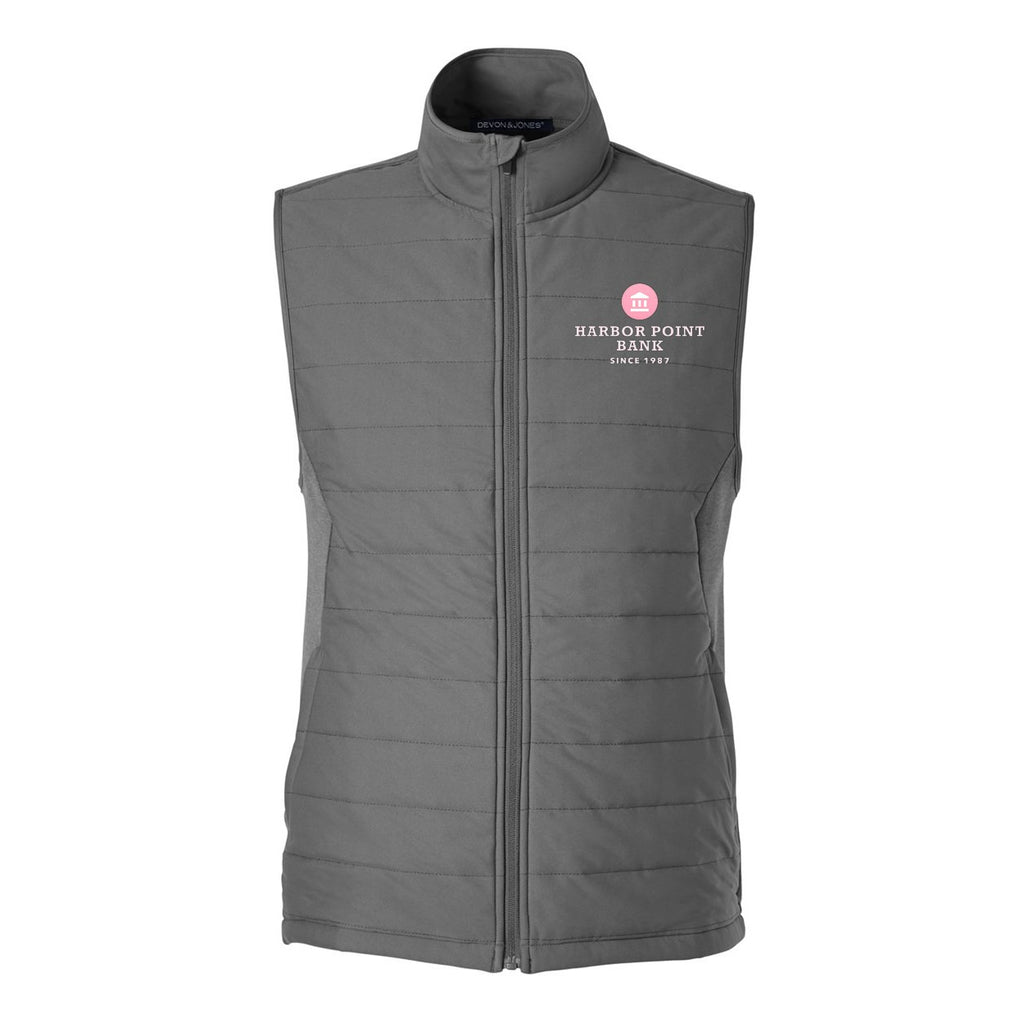Devon & Jones Men's New Classics® Charleston Hybrid Vest Full Color - Graphite Melange/ Graphite - Front