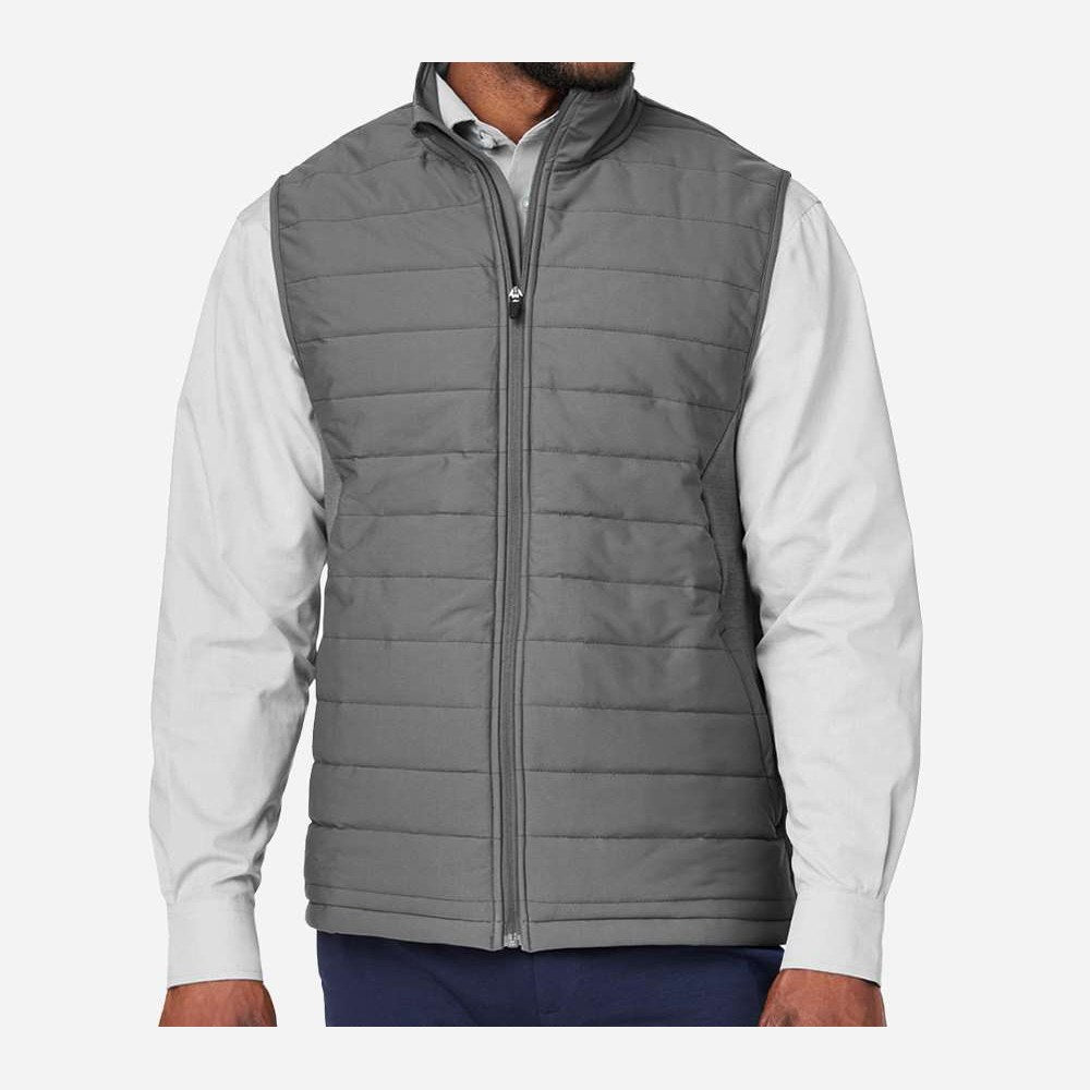 Devon & Jones Men's New Classics® Charleston Hybrid Vest Full Color - Graphite Melange/ Graphite - On Model Front