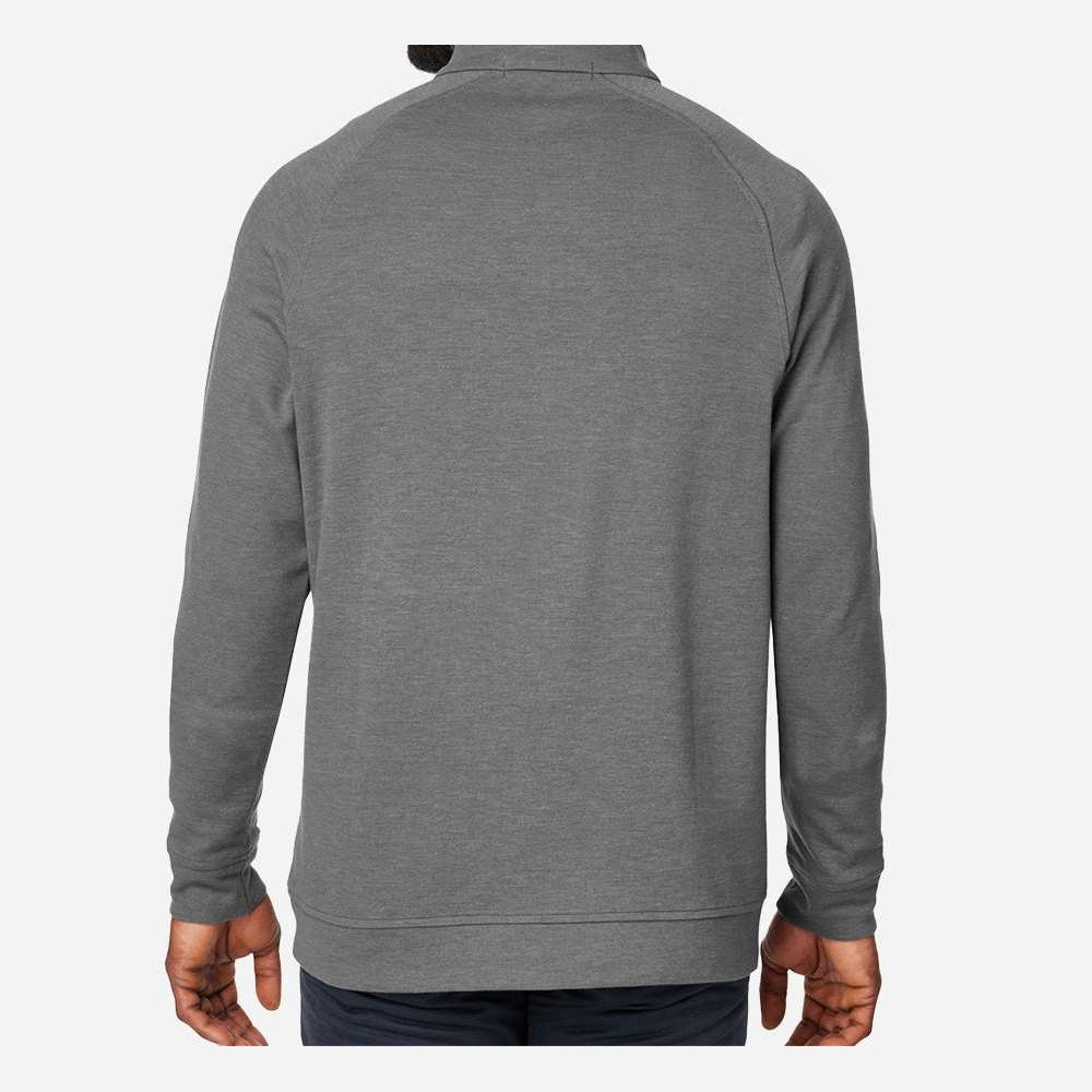 Devon & Jones Men's New Classics® Charleston Quarter-Zip Pullover Full Color - Graphite Melange - On Model Back
