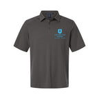 Devon & Jones Men's Seaton Pebble Textured Polo Embroidery - Graphite - Front