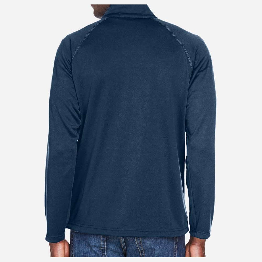Devon & Jones Men's Stretch Tech-Shell® Compass Full-Zip Jacket Full Color - Navy - On Model Back