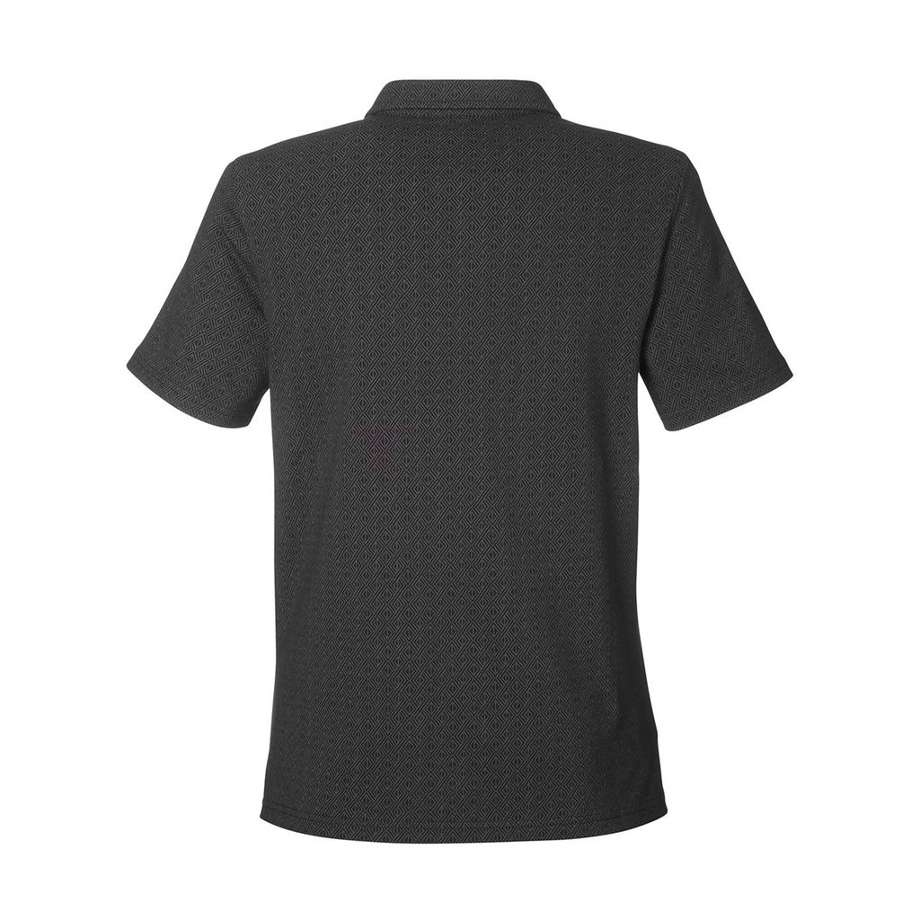 Devon & Jones Women's CrownLux Performance® Geo Polo Full Color - Black/ Graphite - Back