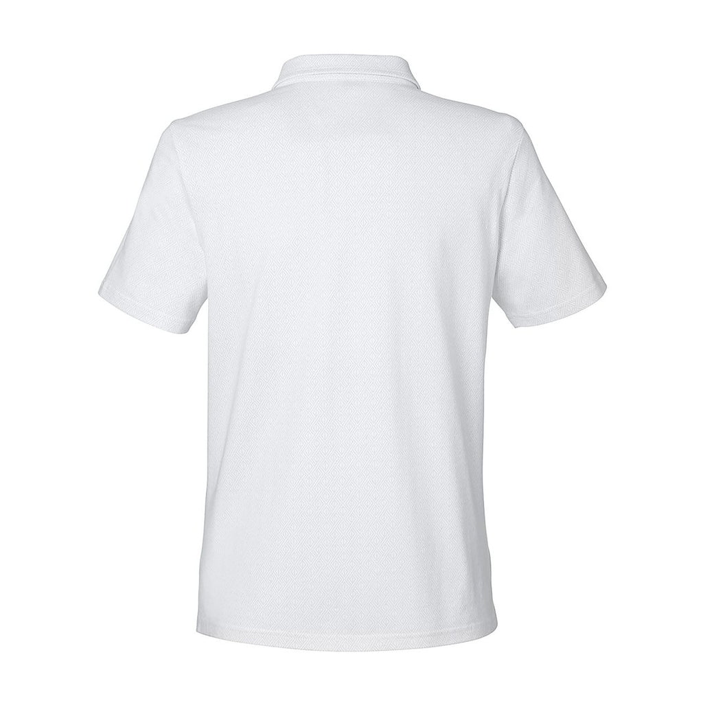 Devon & Jones Women's CrownLux Performance® Geo Polo Full Color - White/ Silver - Back