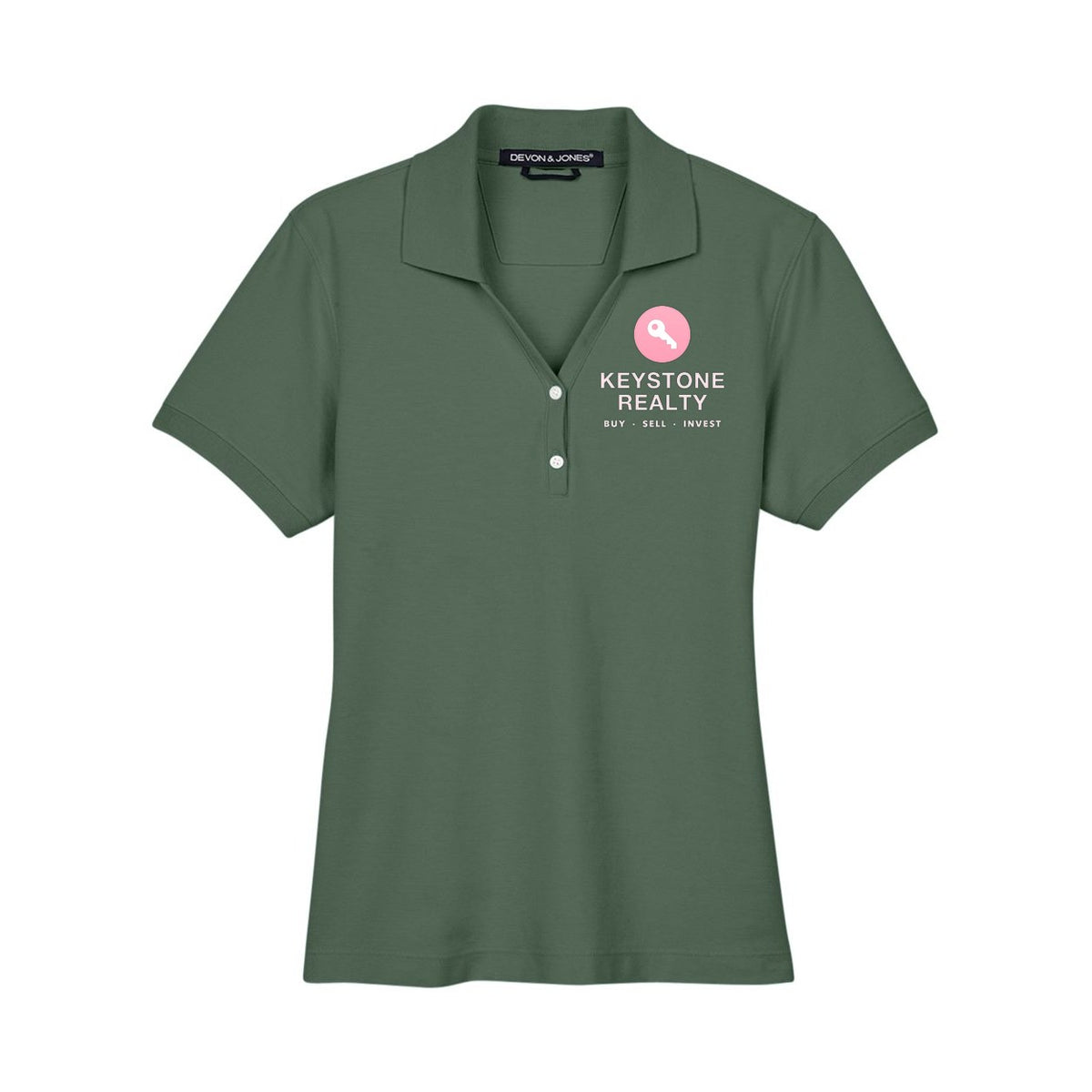 Devon & Jones Women's Pima Piqué Polo Full Color - Dill - Front
