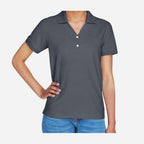 Devon & Jones Women's Pima Piqué Polo Full Color - Graphite - On Model Front