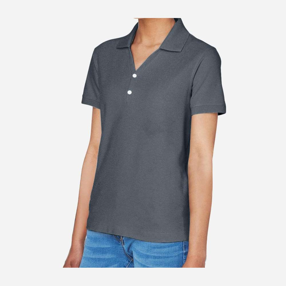 Devon & Jones Women's Pima Piqué Polo Full Color - Graphite - On Model Side