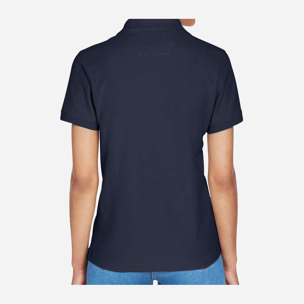 Devon & Jones Women's Pima Piqué Polo Full Color - Navy - On Model Back