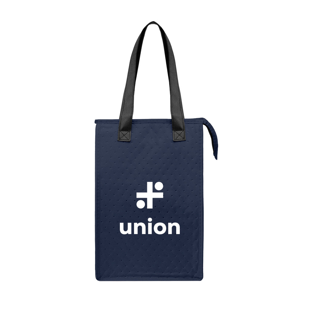 Dimples Cooler Tote Bag in Recycled PET - Navy - Silk Screen