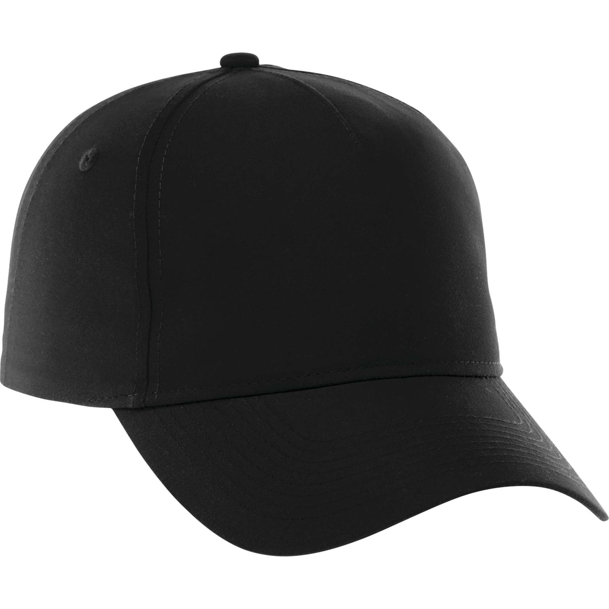 Dominate Microfiber Ball Cap with Seamless Front Transfer - Black - Back Flat 2