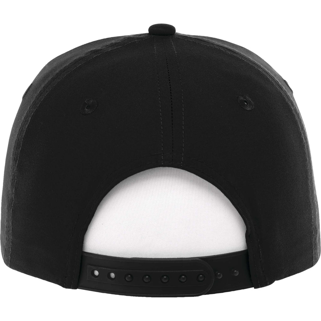 Dominate Microfiber Ball Cap with Seamless Front Transfer - Black - Back Flat