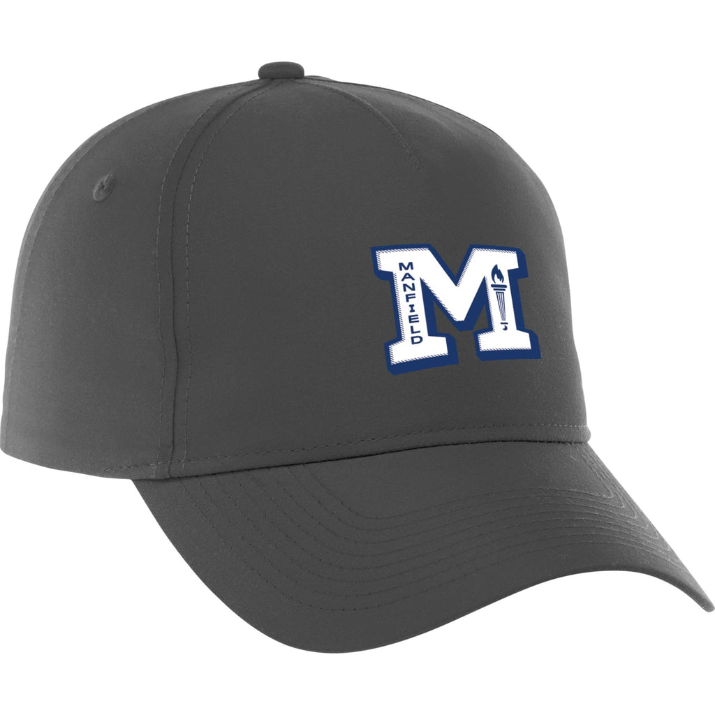 Dominate Microfiber Ball Cap with Seamless Front Transfer - Grey Storm - Front Flat