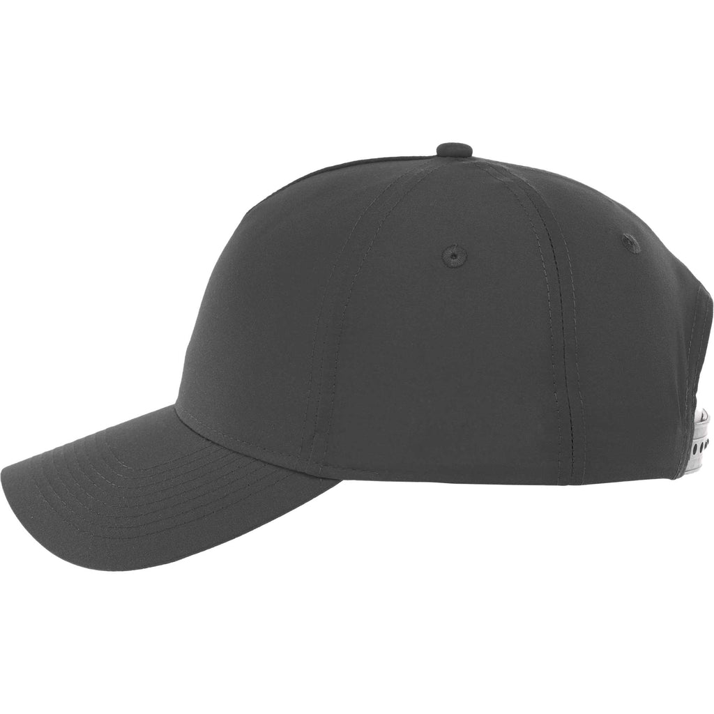 Dominate Microfiber Ball Cap with Seamless Front Transfer - Grey Storm - Left Side