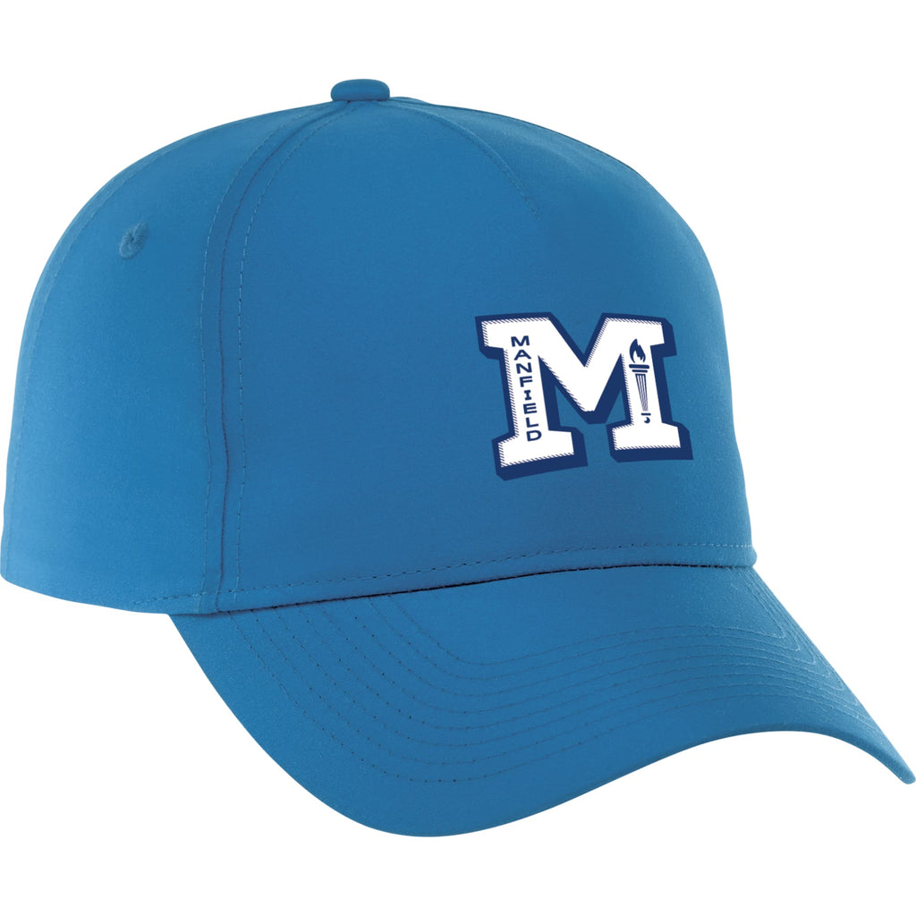 Dominate Microfiber Ball Cap with Seamless Front Transfer - Olympic Blue - Front Flat