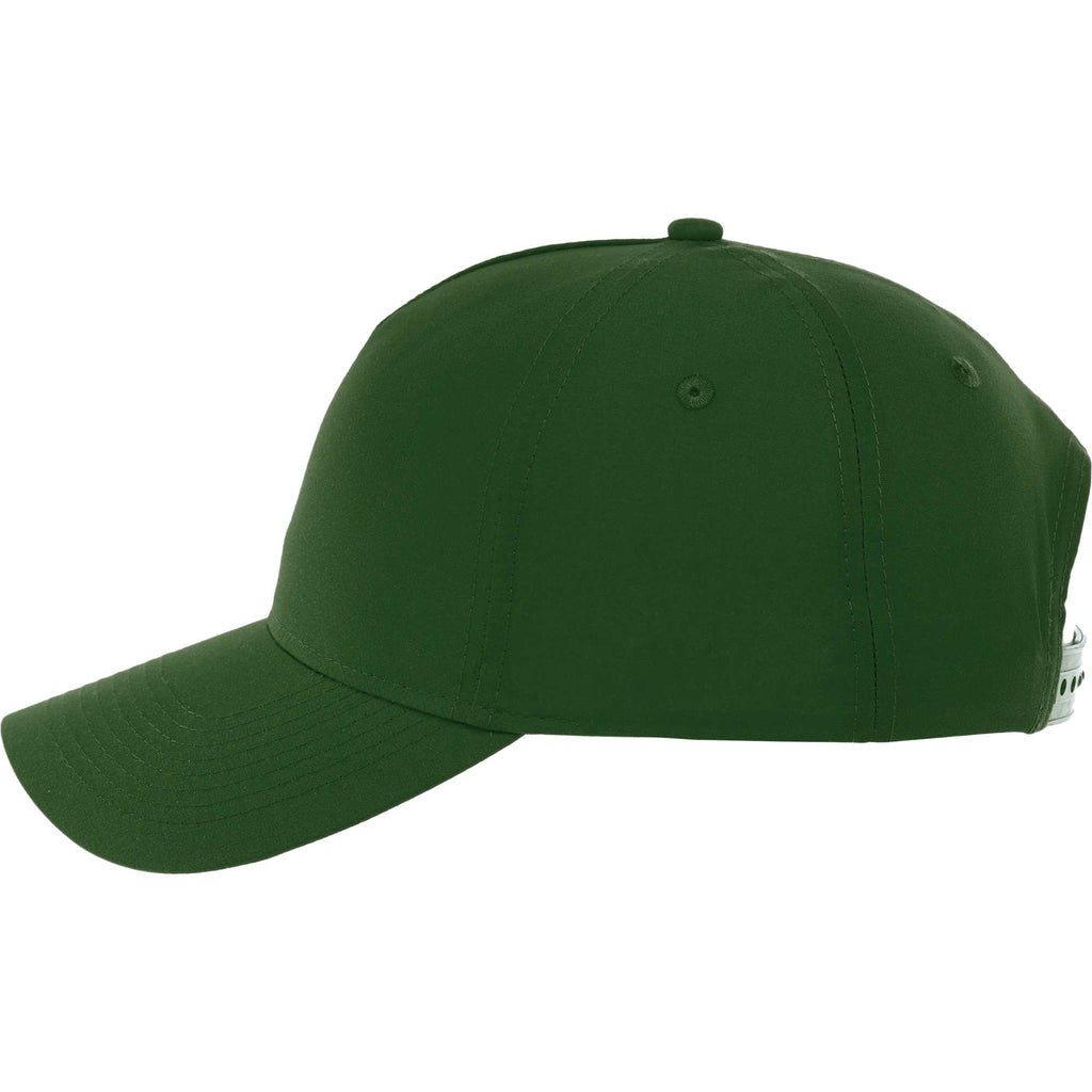 Dominate Microfiber Ball Cap with Seamless Front Transfer - Pine Green - Left Side