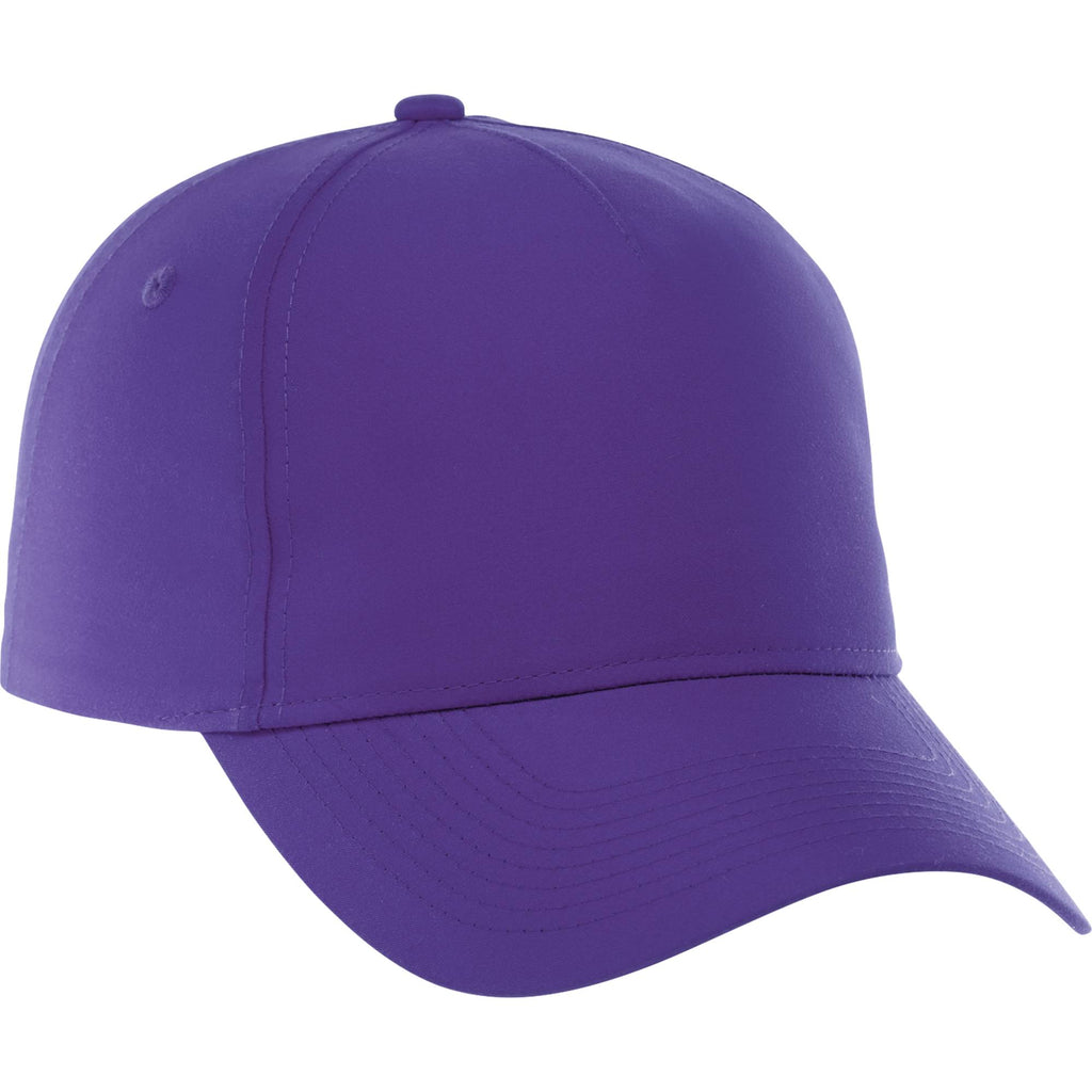 Dominate Microfiber Ball Cap with Seamless Front Transfer - Purple - Back Flat 2