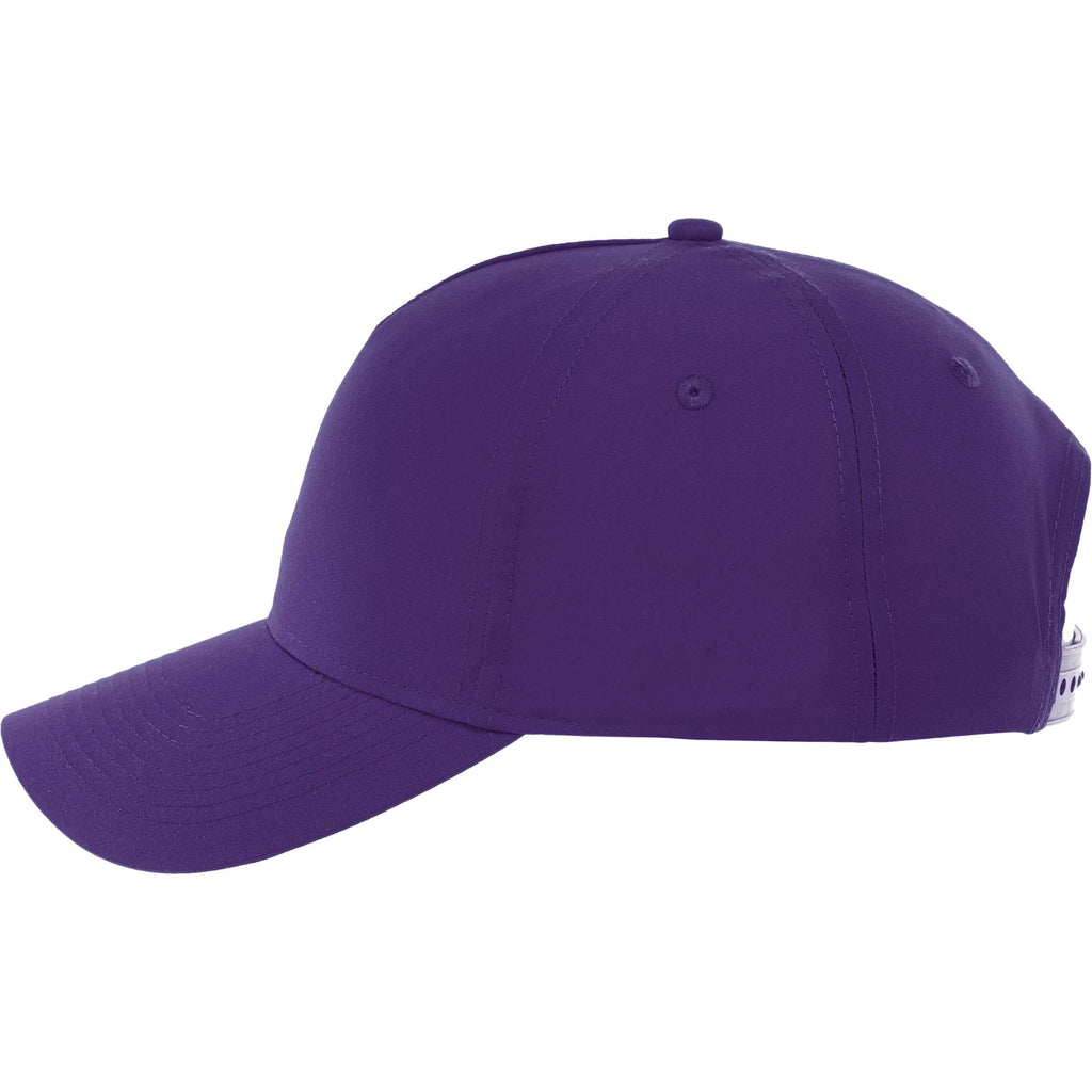 Dominate Microfiber Ball Cap with Seamless Front Transfer - Purple - Left Side