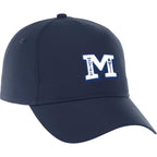 Dominate Microfiber Ball Cap with Seamless Front Transfer - Vintage Navy - Back Flat