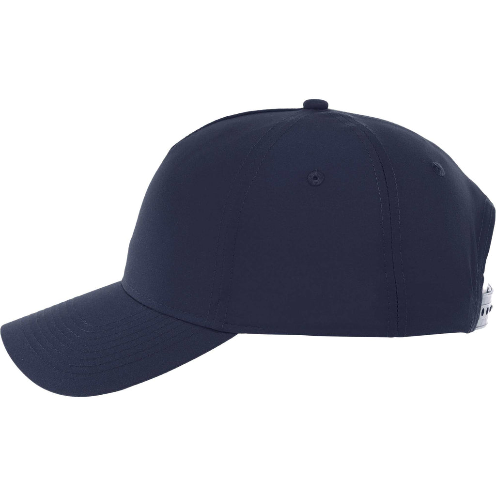 Dominate Microfiber Ball Cap with Seamless Front Transfer - Vintage Navy - Left Side