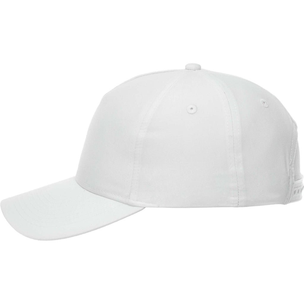 Dominate Microfiber Ball Cap with Seamless Front Transfer - White - Left Side