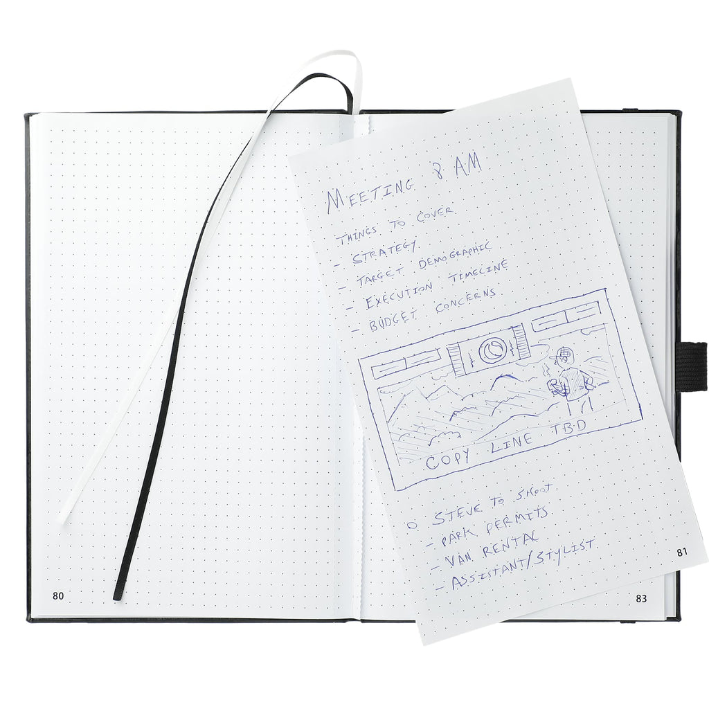 Dotted Planning Notebook with Numbered Pages, 5.5 x 8.5 Inches - Black - Front 2
